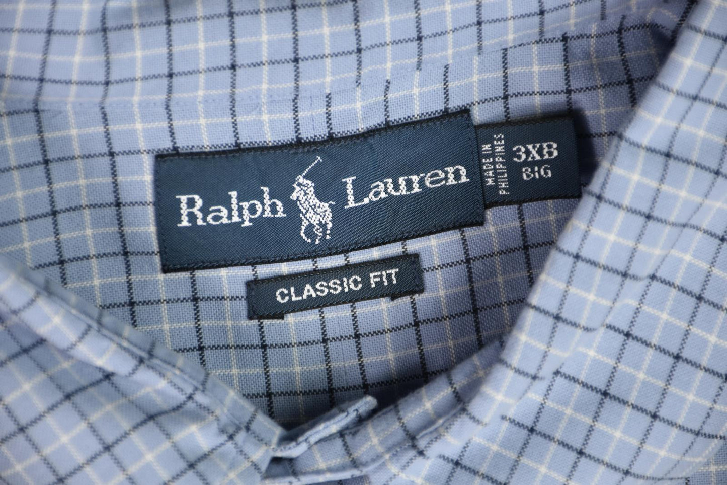 Polo Ralph Lauren Men's Blue White Multi Check Classic-Fit Shirt 3XB MINT