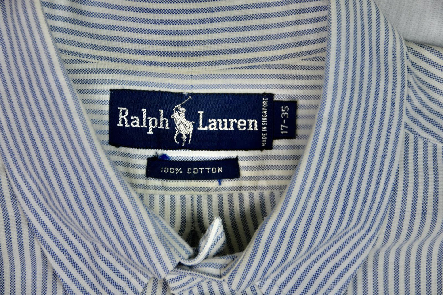 VINTAGE Polo Ralph Lauren Mens Stripe Shirt 17 WILL NEED TO BE CLEANED