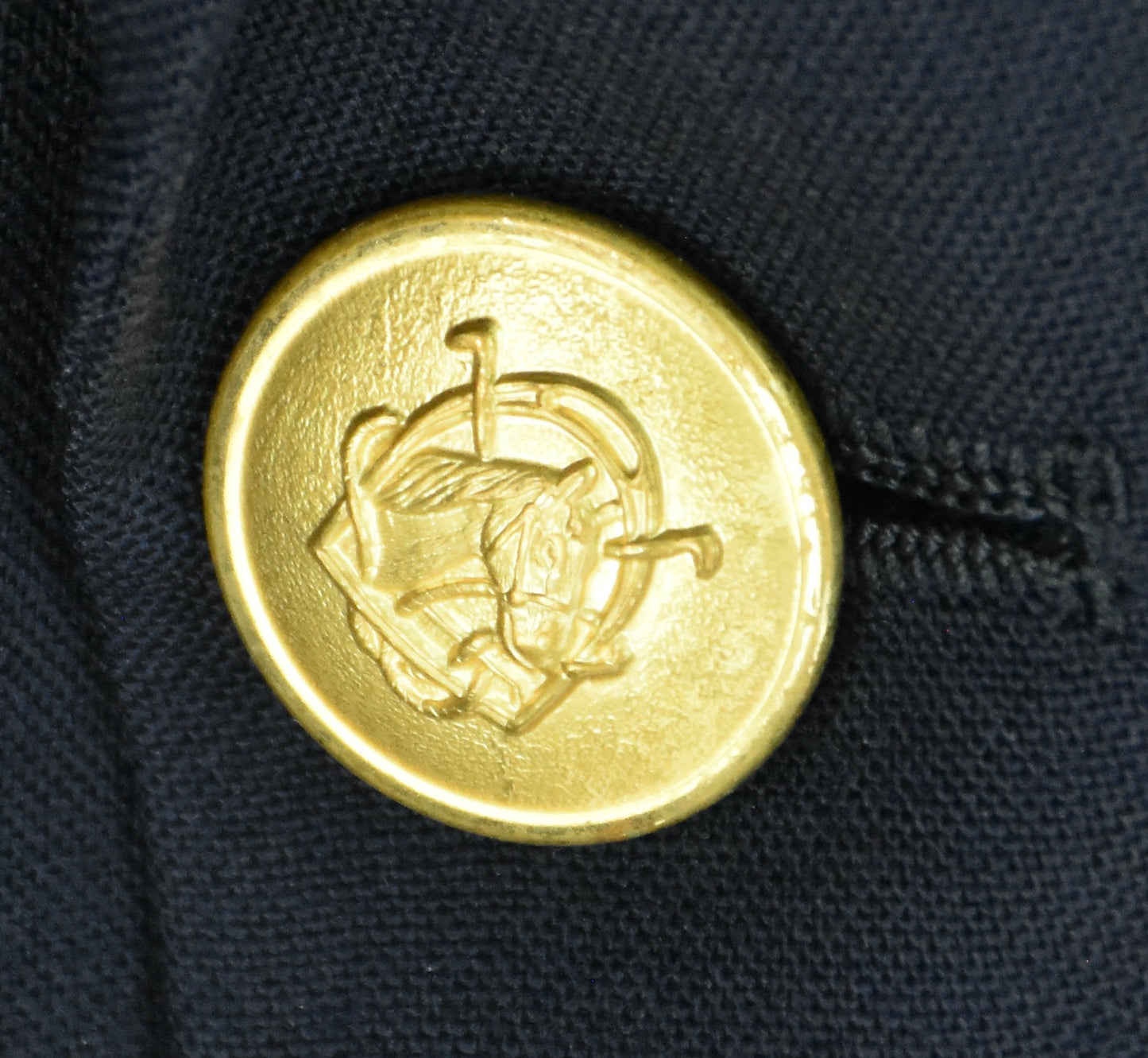 Vintage Chaps Ralph Lauren Men Gold Plated Horse Buttons Blazer Jacket 48 L MINT