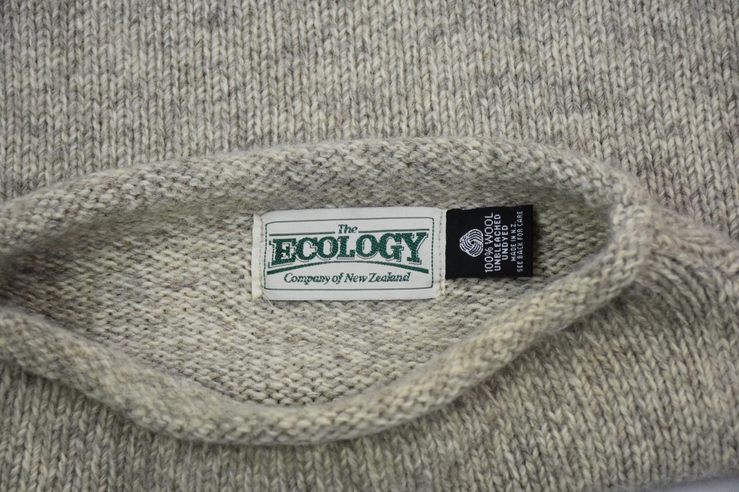 VINTAGE NEW Zealand Ecology Fisherman Heavy Cable Knit Wool Sweater XL MINT