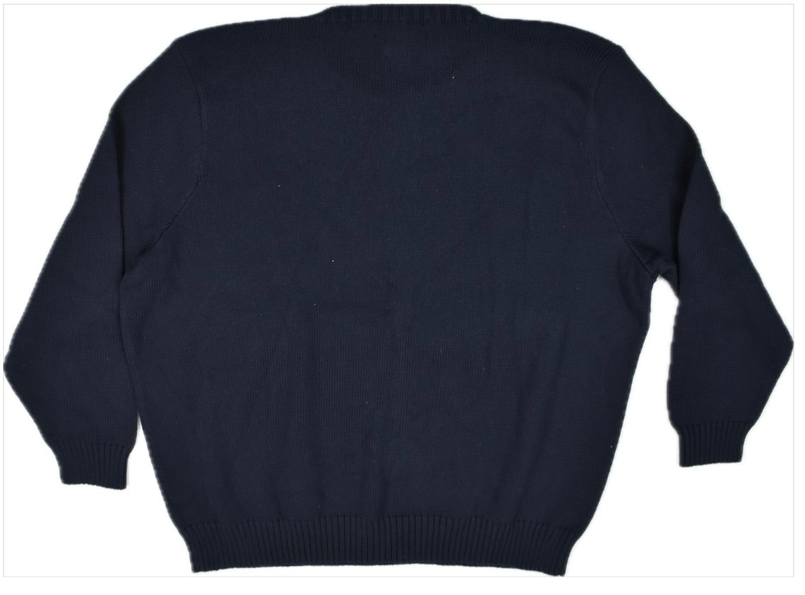 Polo Ralph Lauren Men Navy Pima Cotton Heavy Italian Yarn Cable Sweater 3XB New