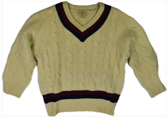 VINTAGE Alen Paine Made In England By Of Godalming All Wool CableKnit Sweater 42