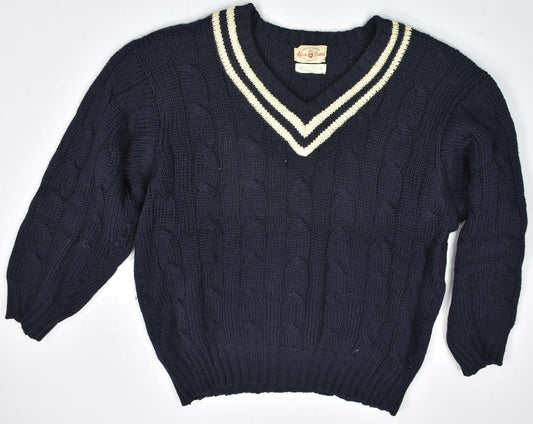 VINTAGE Alen Paine Made In England By Of Godalming All Wool CableKnit Sweater 44