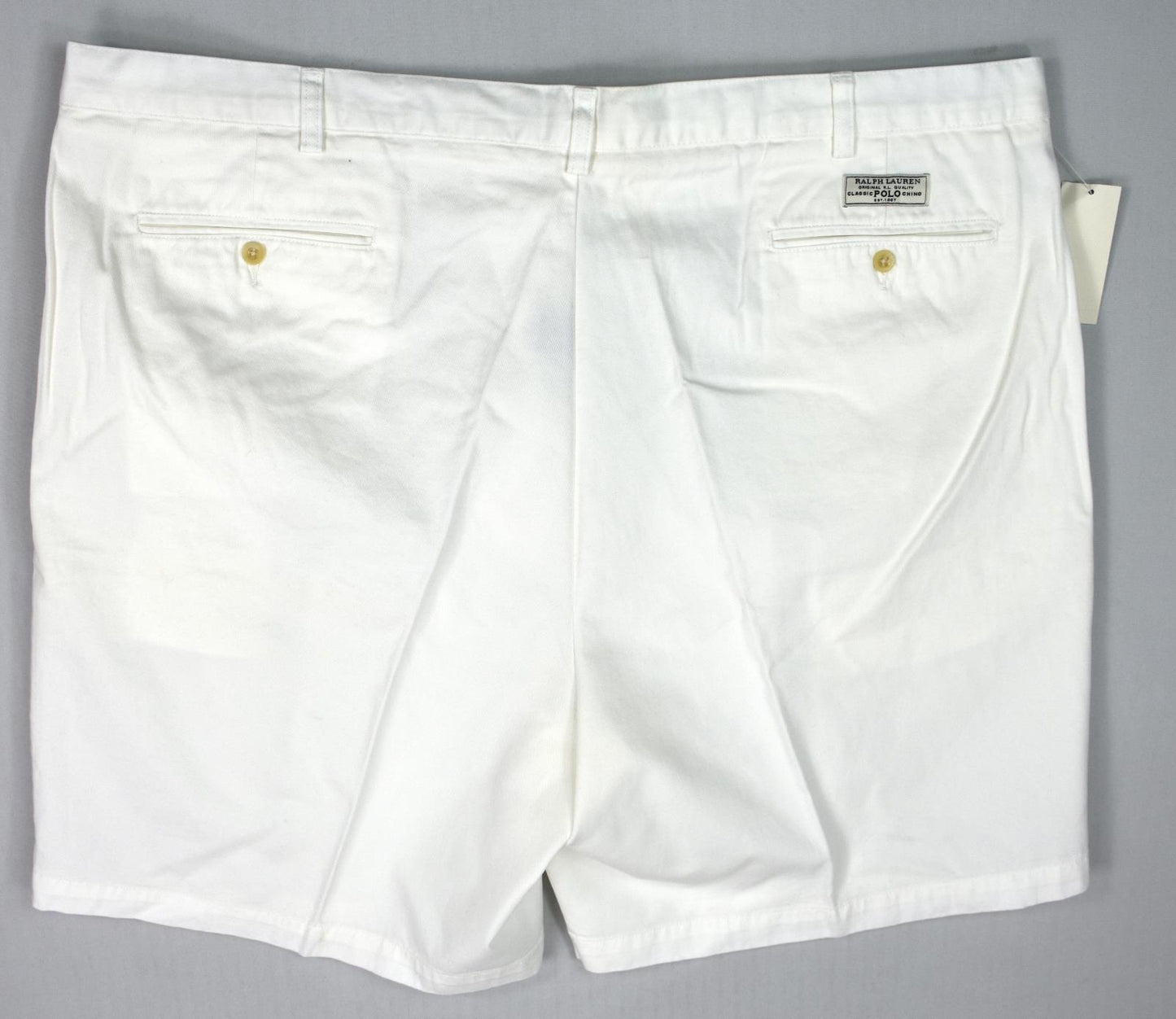 Polo Ralph Lauren Mens Big & Tall White Tyler Pleated Chino Shorts 48 B New