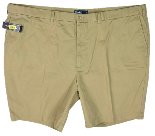 Polo Ralph Lauren Men Big & Tall Khaki Prospect Flat Front Chino Shorts 52 B New