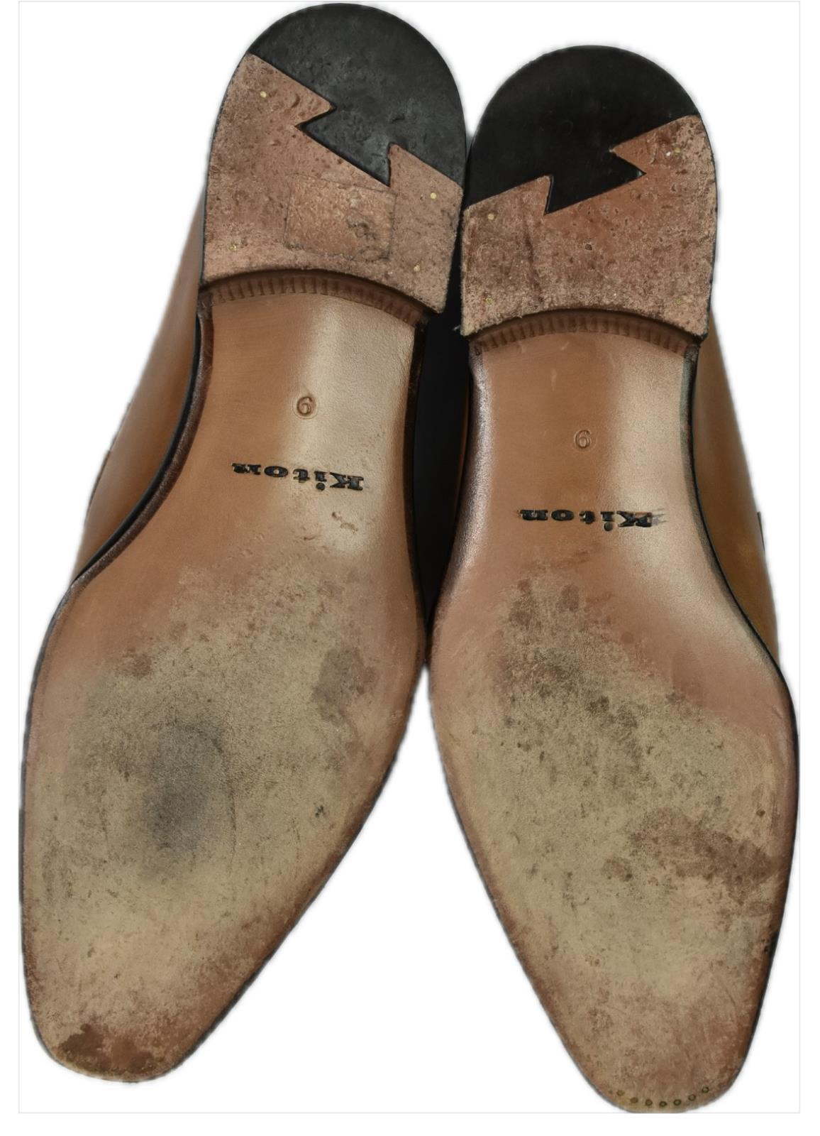 Kiton Men's Brown Calf Leather Loafers Luxury Sz Tagged 9 Fit 9.5 US MINT