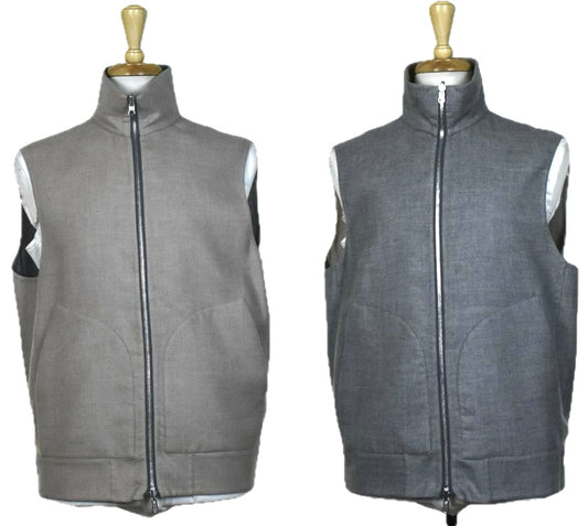 Brunello Cucinelli Cashmere Silk Reversible Vest Jacket Sz 50 Italy / 40 US New
