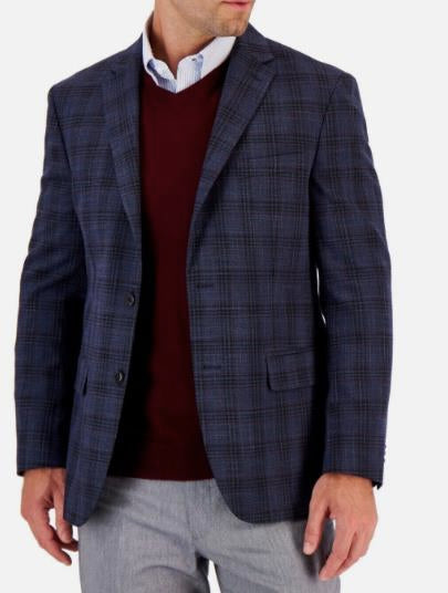 Tommy Hilfiger Men's Modern-Fi Bluet Check Sport Coat 38 R NEW $295 CNRA1ATG0506