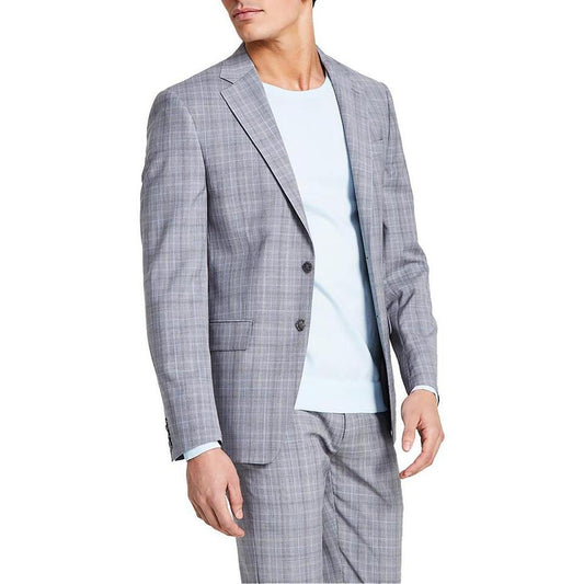 Calvin Klein Men Malbin Gray Plaid Wool Blazer Jacket 40 L NEW $450 MLBI17HX0320