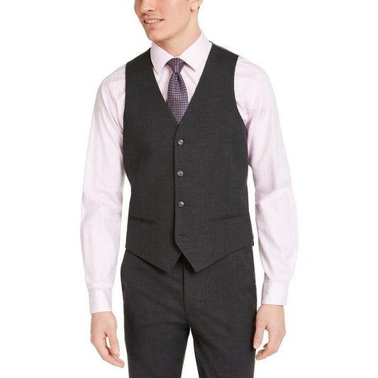 Alfani Mens Charcoal Panel Suit Vest M NEW $100 TDDOVQYZ0100