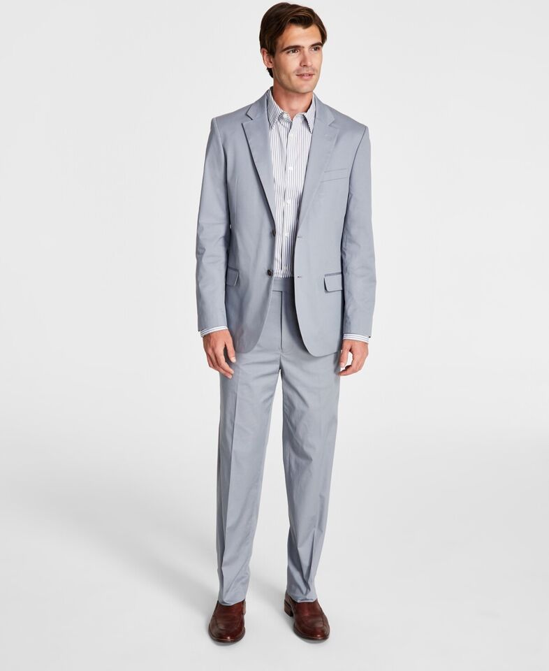 NAUTICA Men's Modern-Fit Stretch Cotton Suit 40 R - 34 x 31 NEW $395 NS2019