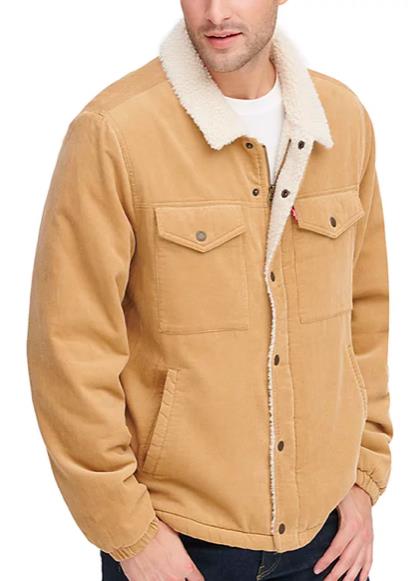 Levi's Men's Fleece-Lined Corduroy Trucker Jacket L NEW $180  LM8RC530