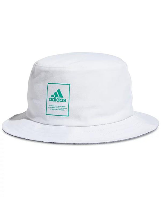 Adidas Men's Lifestyle Washed Bucket Hat White / Green / Grey NEW $30 981859-B