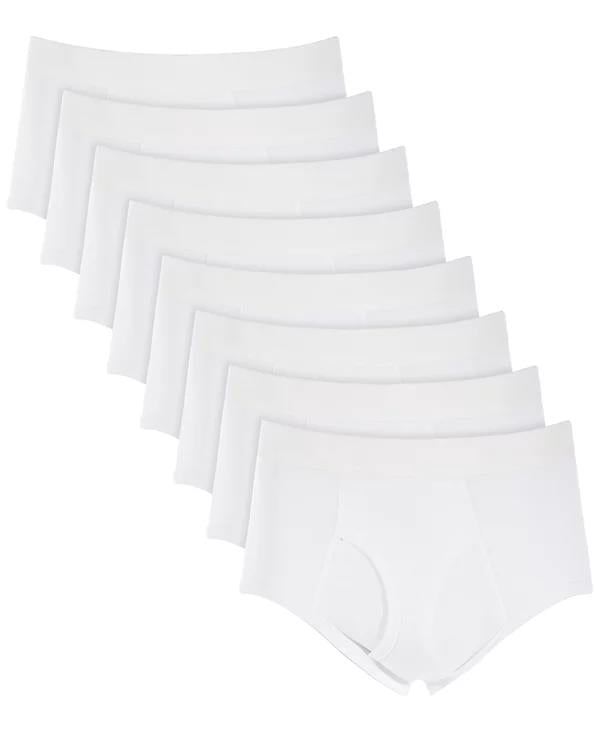 Club Room Mens Briefs Underwear 8 Pack White No Ride-Up Tagless M NEW 100126928