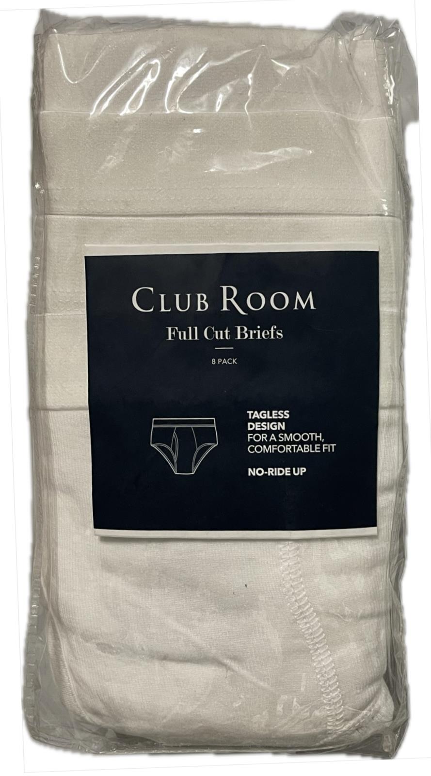 Club Room Mens Briefs Underwear 8 Pack White No Ride-Up Tagless S NEW 100126928