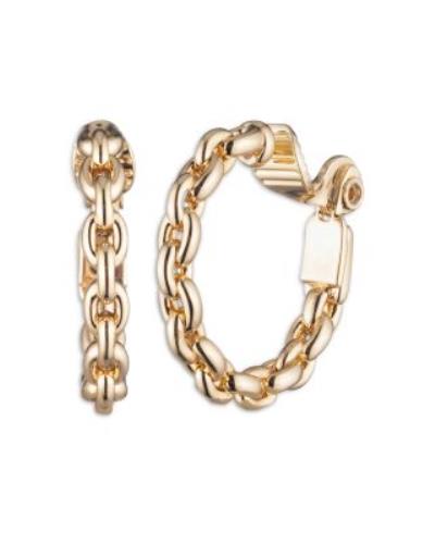 Lauren Ralph Lauren Gold-Tone Link Hoop Clip-On Earrings NEW $35 14C00033