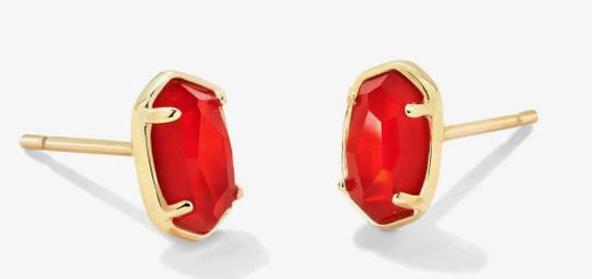 Kendra Scott Emilie Stud Earrings Gold Red Illusion NEW $40 9608802150