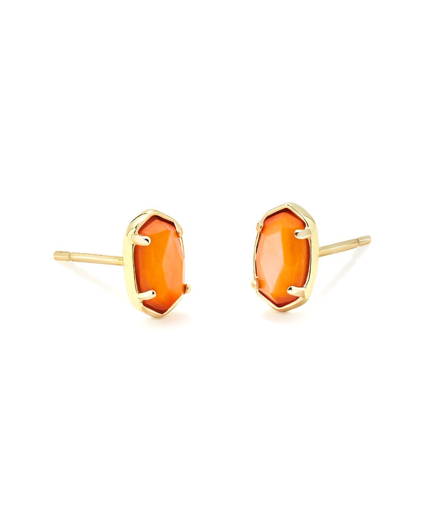 Kendra Scott Emilie Stud Earrings Gold Orange MOP NEW $40 9608802153
