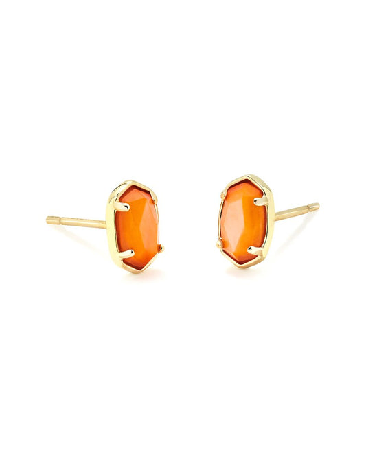 Kendra Scott Emilie Stud Earrings Gold Orange MOP NEW $40 9608802153
