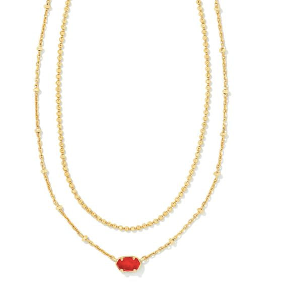 Kendra Scott Emilie Gold Strand Necklace Red Illusion NEW $60 9608802164