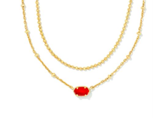 Kendra Scott Emilie Gold Strand Necklace Red Illusion NEW $60 9608802164