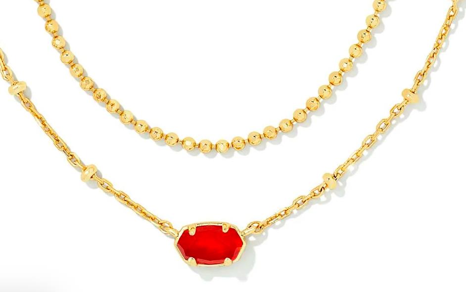 Kendra Scott Emilie Gold Strand Necklace Red Illusion NEW $60 9608802164