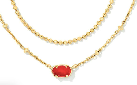 Kendra Scott Emilie Gold Strand Necklace Red Illusion NEW $60 9608802164