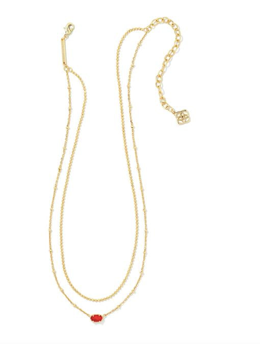 Kendra Scott Emilie Gold Strand Necklace Red Illusion NEW $60 9608802164