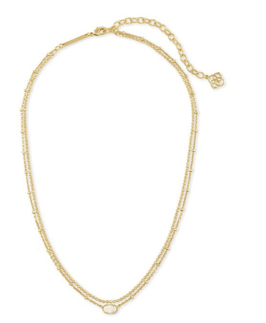 Kendra Scott Emilie Gold Strand Necklace Light Yellow MOP NEW $60 960880217