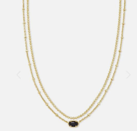 Kendra Scott Necklace Emilie Gold Multi Strand Necklace Black NEW $60 9608802170