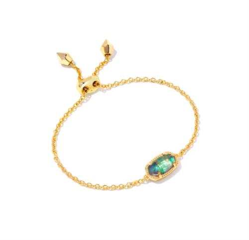 Kendra Scott Elaina Gold Adjustable Chain Bracelet in lilac abalone 9608802147