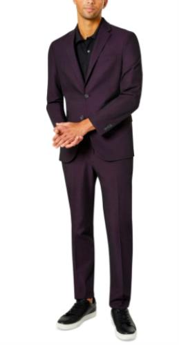 Kenneth Cole Reaction Mens Purple Slim Suit 36 S - 29 X 32 NEW $395 COKK2FBZ0009