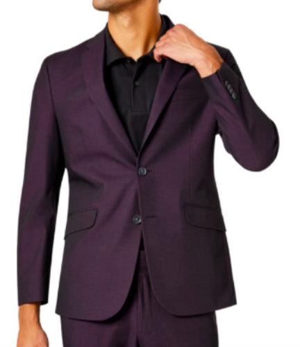 Kenneth Cole Reaction Mens Purple Slim Suit 36 S - 29 X 32 NEW $395 COKK2FBZ0009