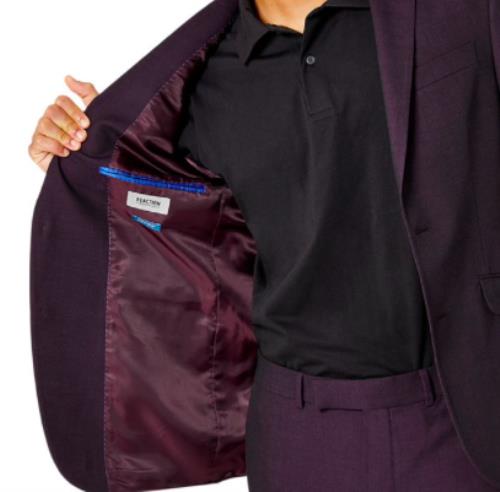 Kenneth Cole Reaction Mens Purple Slim Suit 36 S - 29 X 32 NEW $395 COKK2FBZ0009