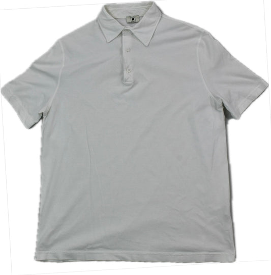 Kired By Kiton Men's Solid White Polo Shirt Size 54 - XL $395