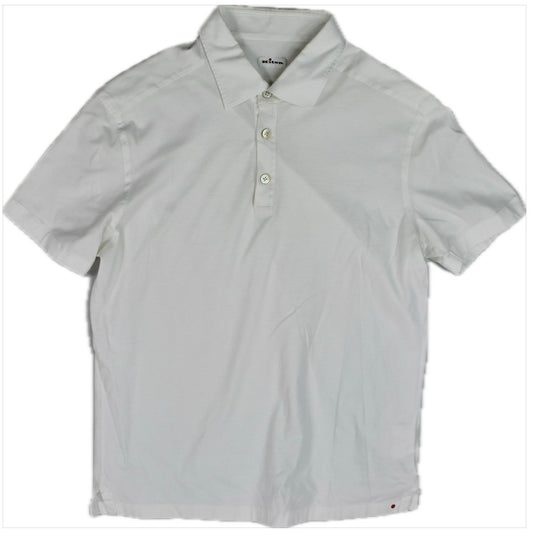 Kiton Napoli Men's 3 Button Solid White Polo Shirt Size 17.5 - 44 $1600
