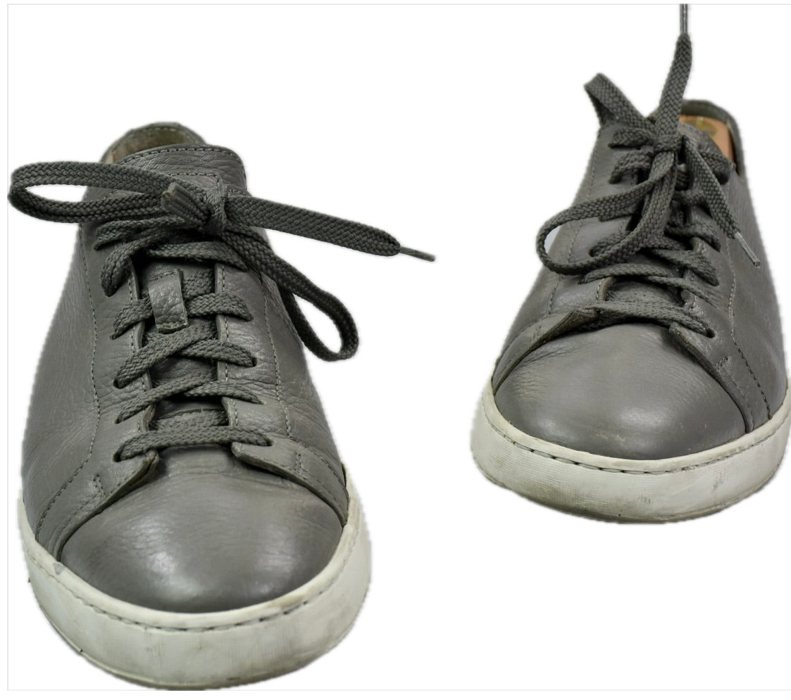 Santoni Men's Cleanic Lace Up Gray Sneakers Size 8 = USA Size 9 NEAR MINT  $595