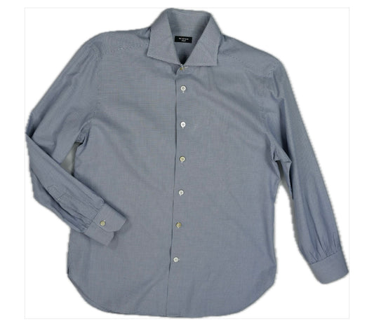 KITON BLACK LABEL Mens Slim Micro Houndstooth Dress Shirt Size 17/43 NEW