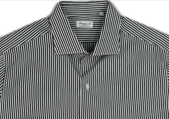 Finamore Mens Slim Stripe Dress Shirt Size 17/43 Mint