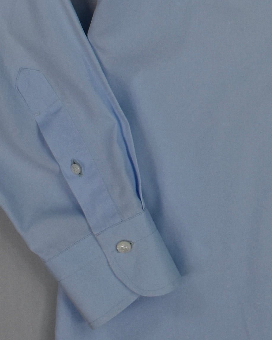 Finamore Mens Light Blue Solid Dress Shirt Size 17/43 Read Description