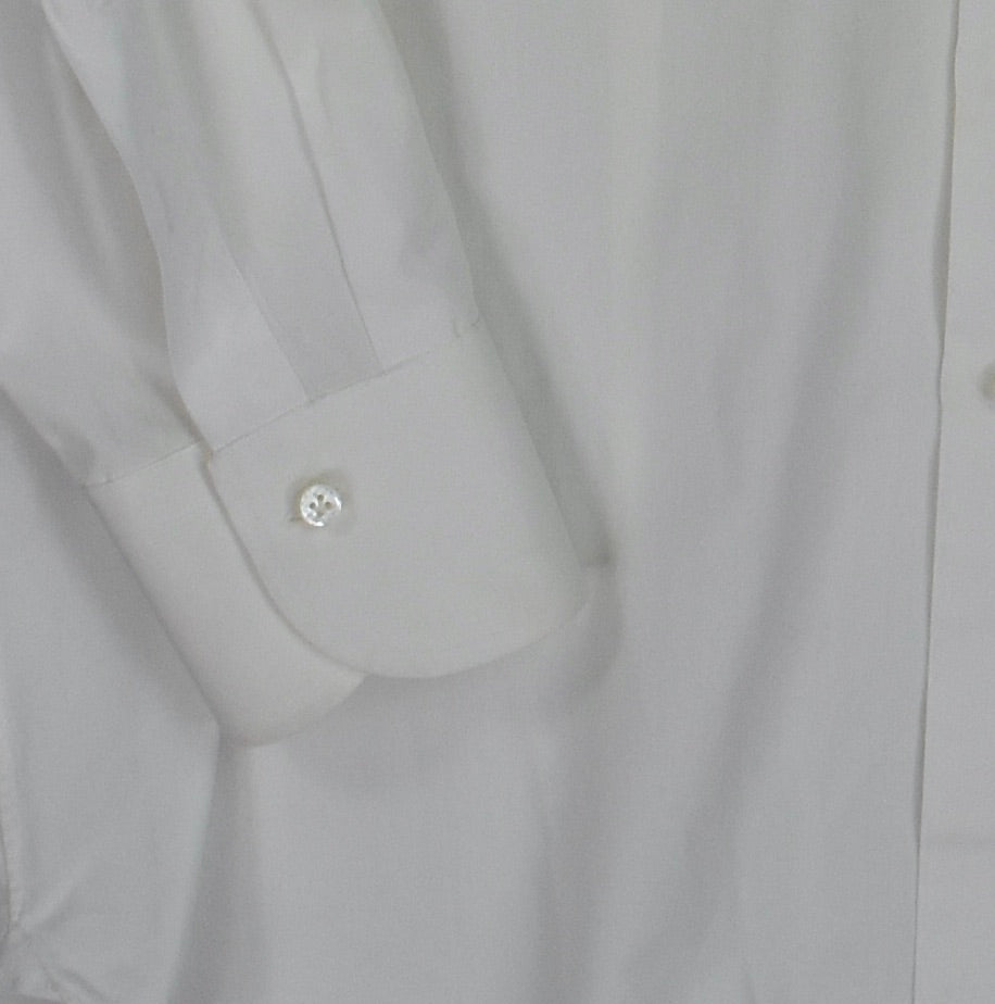 Finamore Mens SLIM White Solid Dress Shirt Size 17.5/44 Read Description