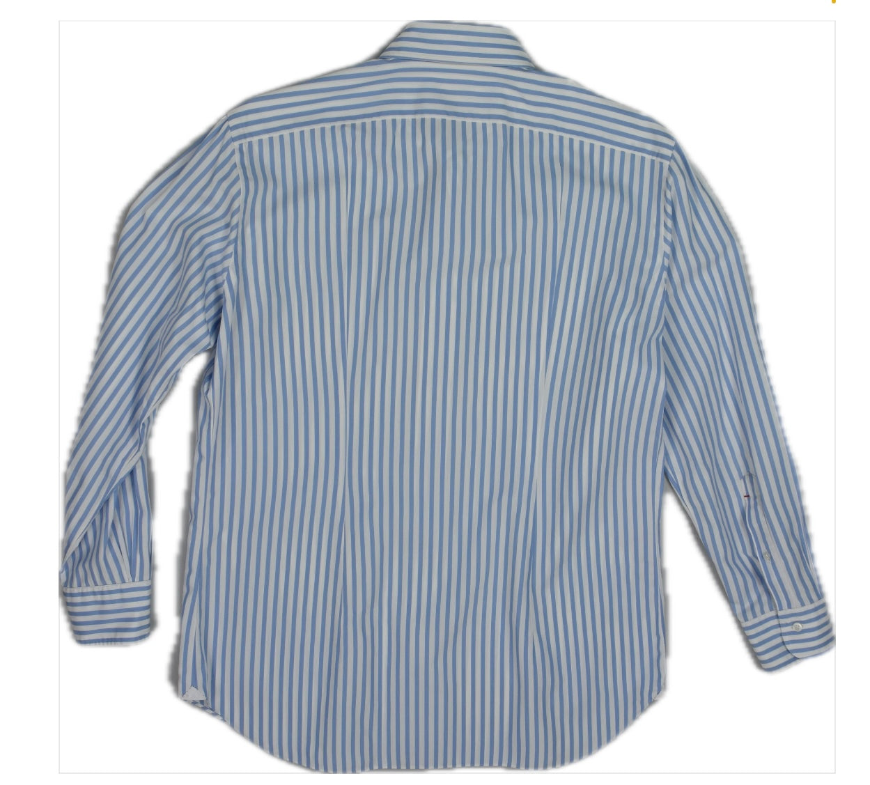 Mazzarelli Made In Italy Mens Slim Blue White Stripe Dress Shirt Size 17/43 NEW