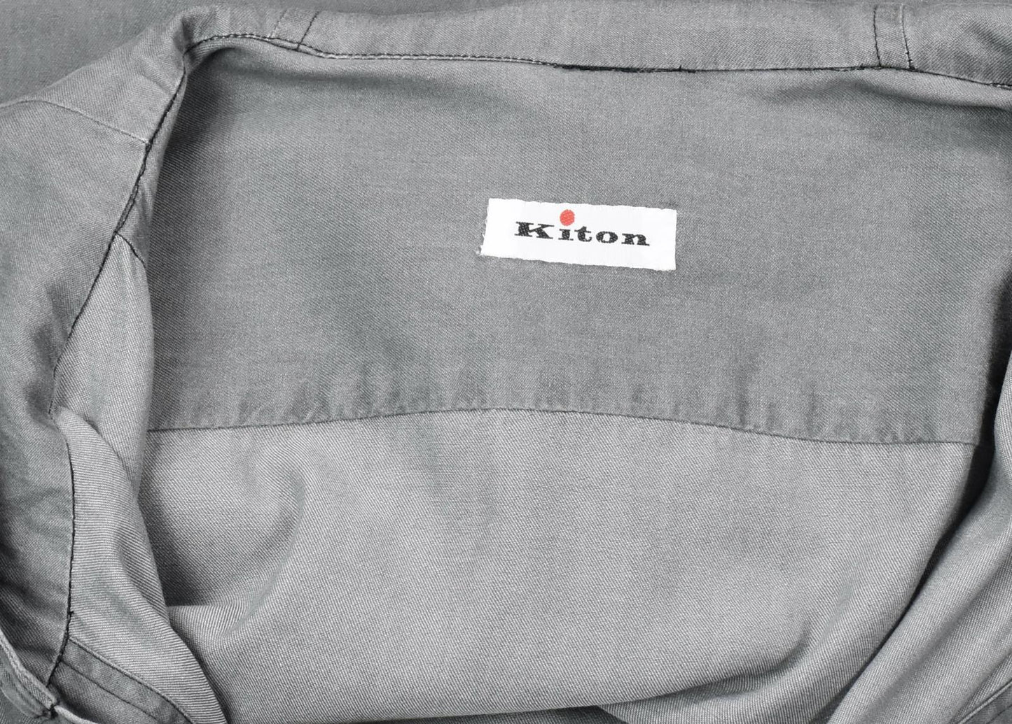 KITON Mens Gray Solid Hooded Logo Snap Buttons Shirt Size XL New