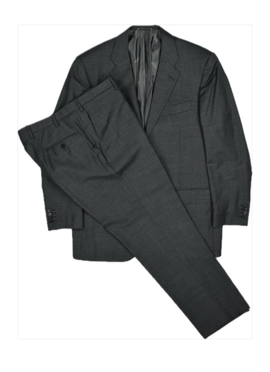 Kiton Black Mens Gray 2-BTN Flat Front Double Vent Super Wool Suit 42 R US MINT