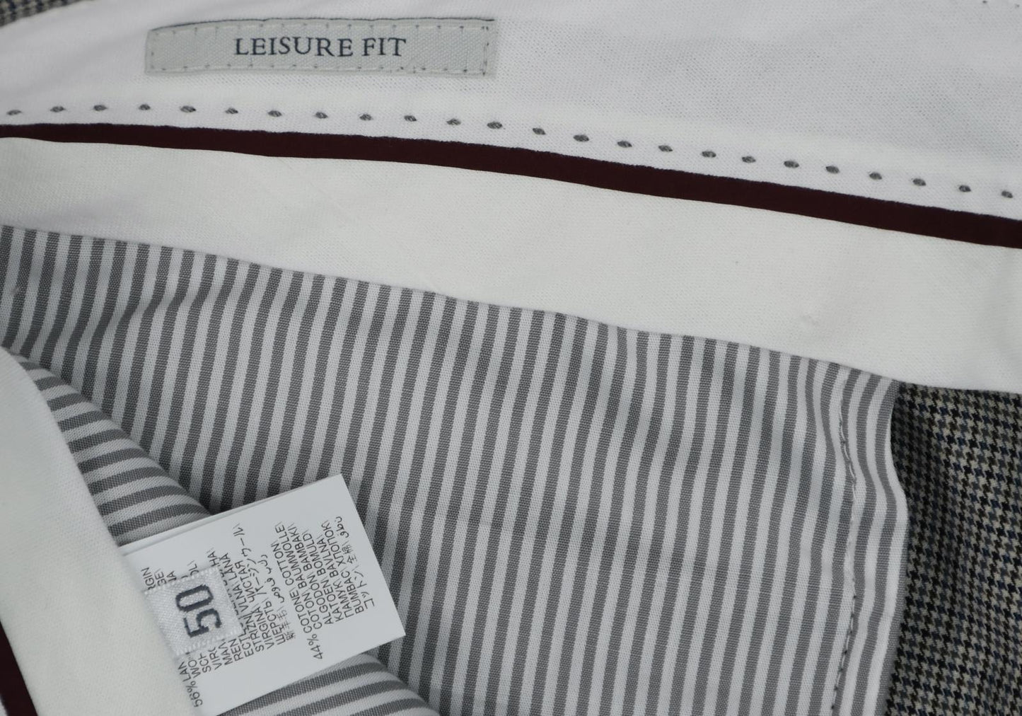 Brunello Cucinelli Wool Blend Leisure Fit Cuffed Pant 36 X 27 NEW $1500 Tailored