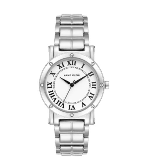 Anne Klein Roman Numeral Dial Bracelet Watch NEW $75  AK/4015WTSV-5SS