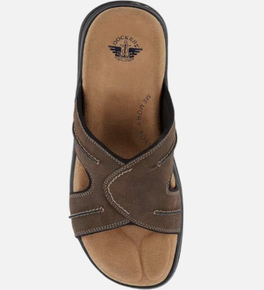 Dockers Men's Sunland Leather Sandals Dark Brown 11 M NEW $70 90-21398