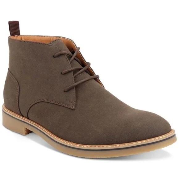 Alfani Men's Faux-Leather Chukka Boots Nathan Chocolate 11.5 M NEW $70 100160967