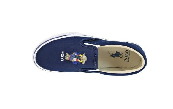 Polo Ralph Lauren Men's Keaton Slip-On Sneaker Shoes Bear 9 D NEW 816877739-001