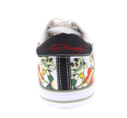 Ed Hardy Thread Mens White Canvas Lace Lifestyle Sneakers Shoes 8.5 NEW EH9031L